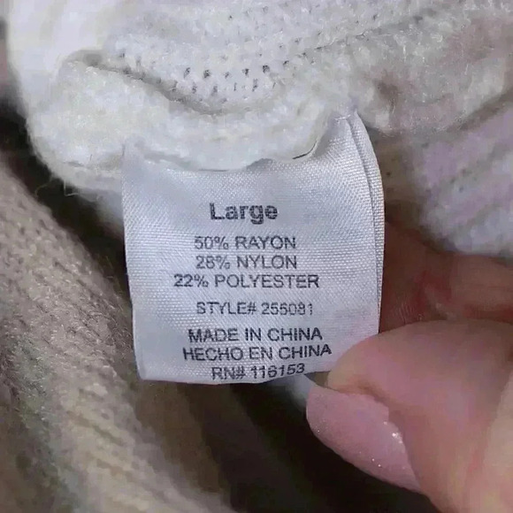 KNIT TURTLENECK SWEATER-BEIGE LADIES - SIZE L - Picture 13 of 14